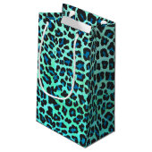 Leopard Black en Blauwgroen afdrukken Klein Cadeauzakje (Achterkant Gekanteld)