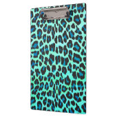 Leopard Black en Blauwgroen afdrukken Klembord (Links)