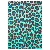 Leopard Black en Blauwgroen afdrukken Klembord (Achterkant)