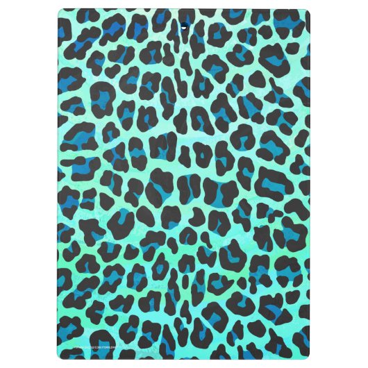 Leopard Black en Blauwgroen afdrukken Klembord (Achterkant)