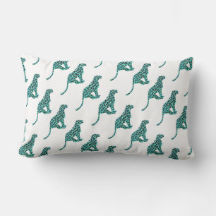 Leopard Black en Blauwgroen afdrukken Kussen