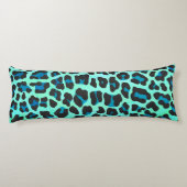 Leopard Black en Blauwgroen afdrukken Lichaamskussen (Achterkant)