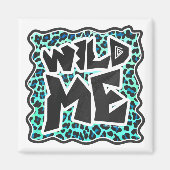 Leopard Black en Blauwgroen afdrukken Magneet (Voorkant)