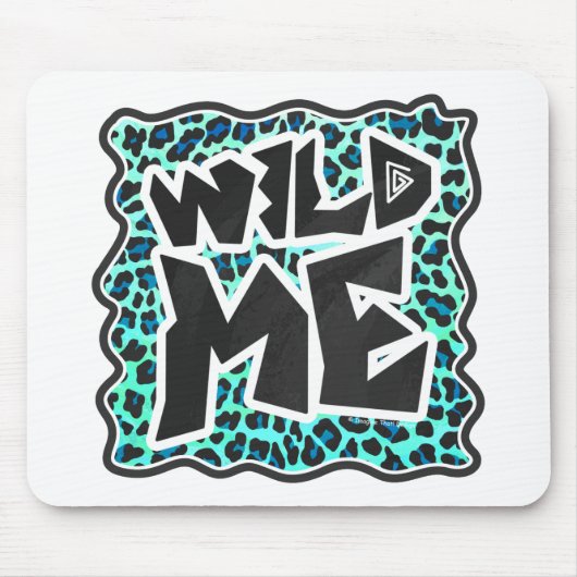 Leopard Black en Blauwgroen afdrukken Muismat (Voorkant)