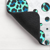 Leopard Black en Blauwgroen afdrukken Muismat (Hoek)