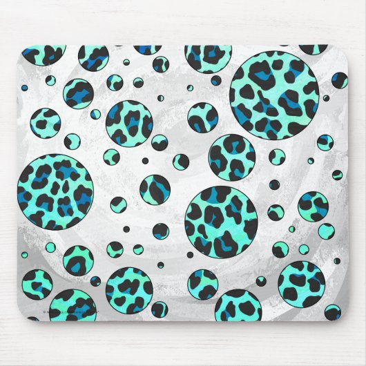 Leopard Black en Blauwgroen afdrukken Muismat (Voorkant)