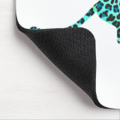 Leopard Black en Blauwgroen afdrukken Muismat (Hoek)