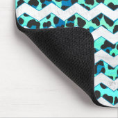 Leopard Black en Blauwgroen afdrukken Muismat (Hoek)