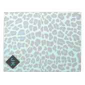 Leopard Black en Blauwgroen afdrukken Notitieblok (Voorkant)