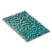 Leopard Black en Blauwgroen afdrukken Notitieboek (Rechterzijde)
