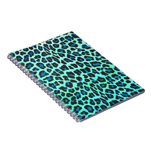 Leopard Black en Blauwgroen afdrukken Notitieboek (Rechterzijde)