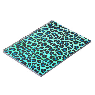 Leopard Black en Blauwgroen afdrukken Notitieboek