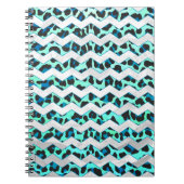 Leopard Black en Blauwgroen afdrukken Notitieboek (Voorkant)