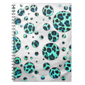 Leopard Black en Blauwgroen afdrukken Notitieboek (Voorkant)