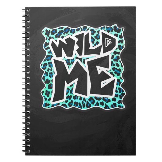 Leopard Black en Blauwgroen afdrukken Notitieboek (Voorkant)