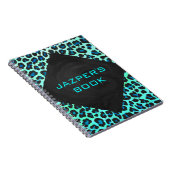 Leopard Black en Blauwgroen afdrukken Notitieboek (Rechterzijde)