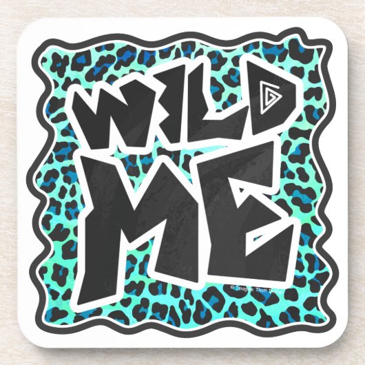 Leopard Black en Blauwgroen afdrukken Onderzetter (Voorkant)