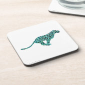 Leopard Black en Blauwgroen afdrukken Onderzetter (Linkerzijde)