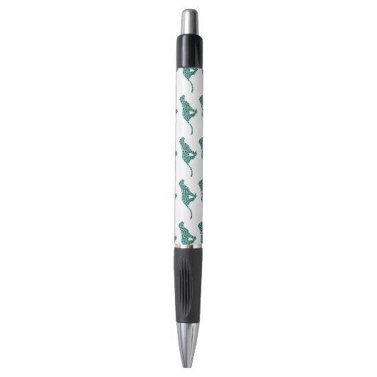 Leopard Black en Blauwgroen afdrukken Pen (Voorkant Verticaal)