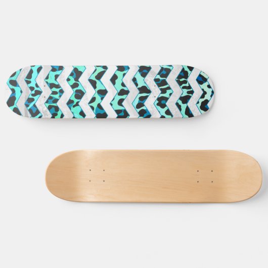 Leopard Black en Blauwgroen afdrukken Persoonlijk Skateboard (Horizontaal)