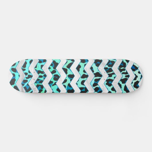 Leopard Black en Blauwgroen afdrukken Persoonlijk Skateboard (Horizontaal)