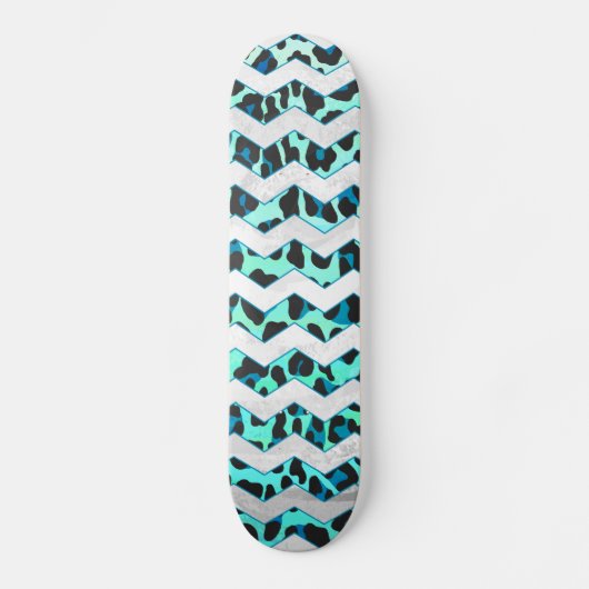 Leopard Black en Blauwgroen afdrukken Persoonlijk Skateboard (Voorkant)