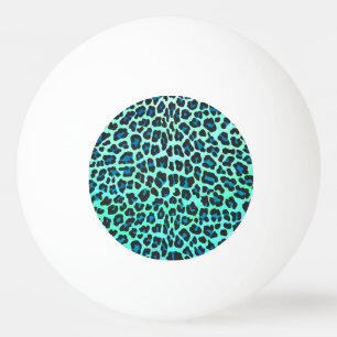 Leopard Black en Blauwgroen afdrukken Pingpongbal