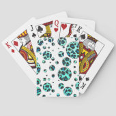 Leopard Black en Blauwgroen afdrukken Pokerkaarten (Achterkant)