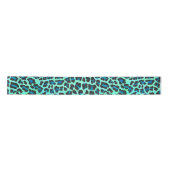 Leopard Black en Blauwgroen afdrukken Satijnen Lint (Voorkant)