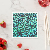 Leopard Black en Blauwgroen afdrukken Servet (Insitu)