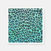 Leopard Black en Blauwgroen afdrukken Servet (Voorkant)
