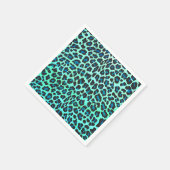 Leopard Black en Blauwgroen afdrukken Servet (Hoek)