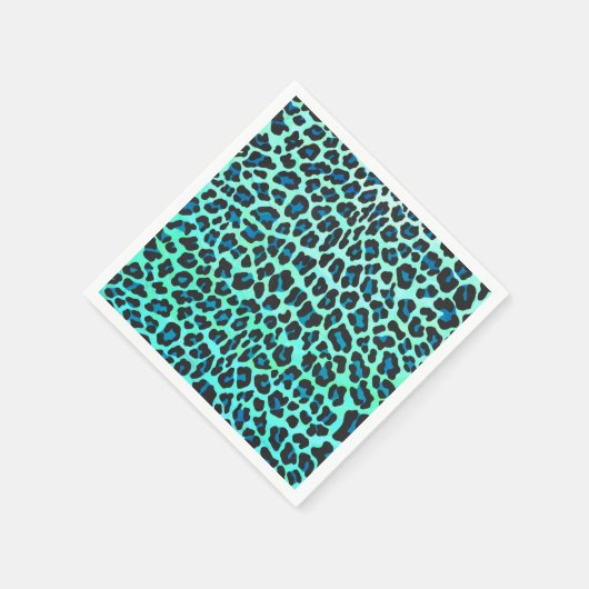 Leopard Black en Blauwgroen afdrukken Servet (Hoek)