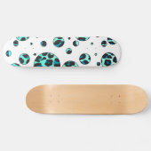 Leopard Black en Blauwgroen afdrukken Skateboard (Horizontaal)