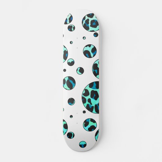 Leopard Black en Blauwgroen afdrukken Skateboard (Voorkant)