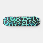 Leopard Black en Blauwgroen afdrukken Skateboard (Horizontaal)