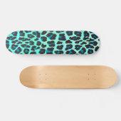 Leopard Black en Blauwgroen afdrukken Skateboard (Horizontaal)
