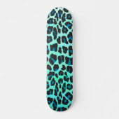 Leopard Black en Blauwgroen afdrukken Skateboard (Voorkant)