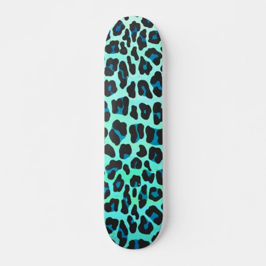 Leopard Black en Blauwgroen afdrukken Skateboard (Voorkant)