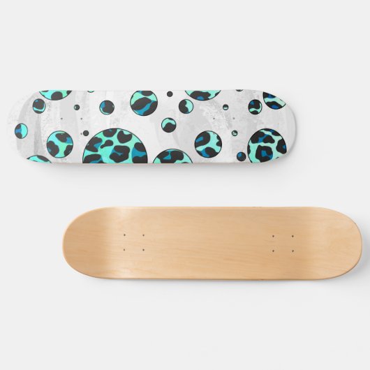 Leopard Black en Blauwgroen afdrukken Skateboard (Horizontaal)