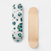 Leopard Black en Blauwgroen afdrukken Skateboard (Voorkant)