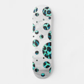 Leopard Black en Blauwgroen afdrukken Skateboard (Voorkant)