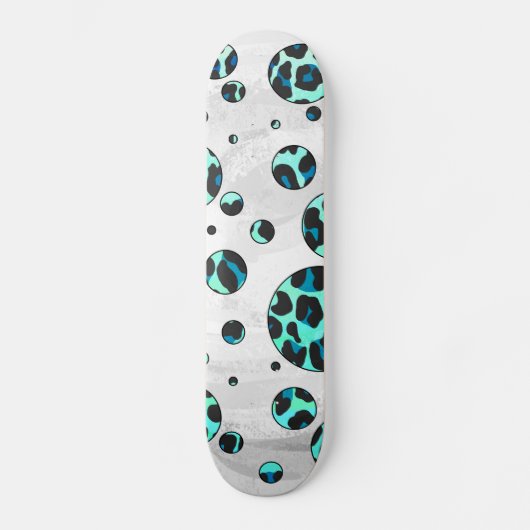 Leopard Black en Blauwgroen afdrukken Skateboard (Voorkant)