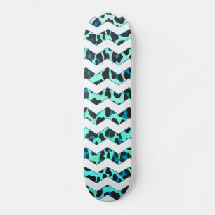 Leopard Black en Blauwgroen afdrukken Skateboard