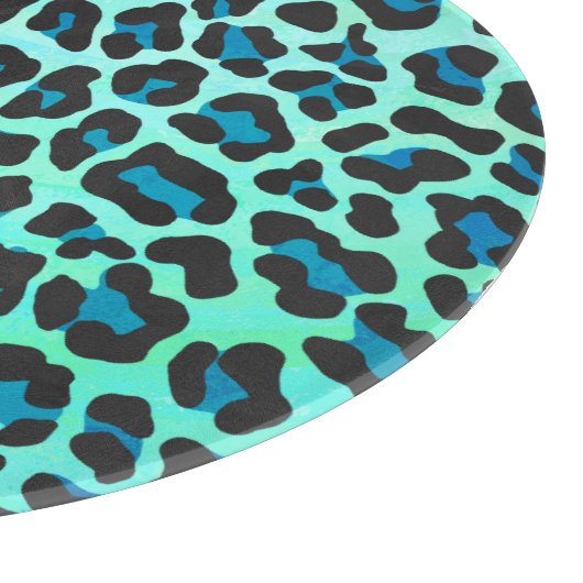 Leopard Black en Blauwgroen afdrukken Snijplank (Hoek)