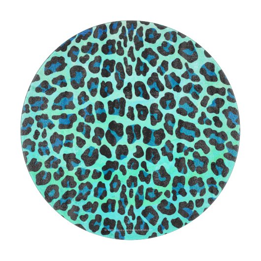 Leopard Black en Blauwgroen afdrukken Snijplank (Voorkant)