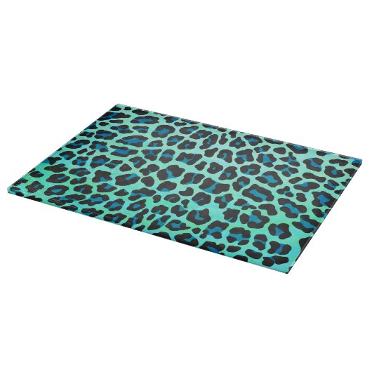 Leopard Black en Blauwgroen afdrukken Snijplank (Hoek)