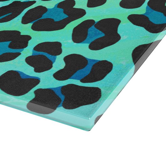 Leopard Black en Blauwgroen afdrukken Snijplank (Hoek)