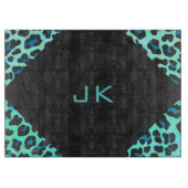 Leopard Black en Blauwgroen afdrukken Snijplank (Voorkant)