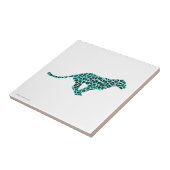 Leopard Black en Blauwgroen afdrukken Tegeltje (Zijkant)